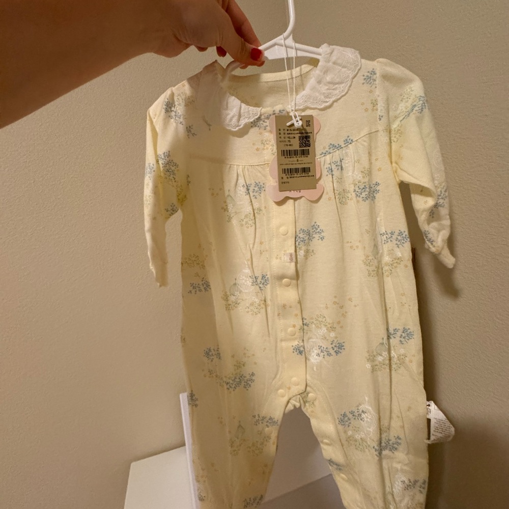 Floral Baby One Piece - From Korea 100% Cotton and Organic